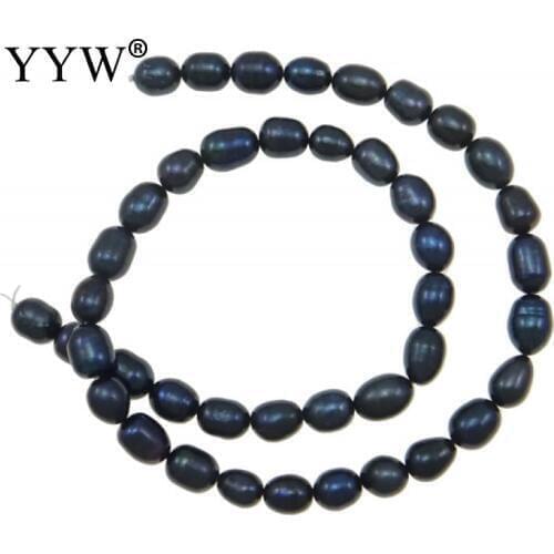 High Quality 6-7mm Natural Freshwater Pearl Beads black Rice Pearl Loose Beads For DIY Necklace Bracelat Jewelry Making Finding