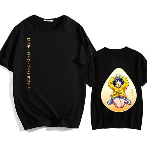 Japanese Hot Anime Wonder Egg Priority Kawaii Ohto Ai Print Casual T-shirt Hip Hop Top Tees 90s Summer T-shirt