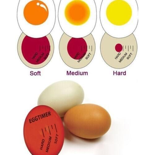 1pcs Egg Perfect Color Changing Timer Yummy Soft Hard Boiled Eggs Cooking Kitchen tools Eco-Friendly Resin Egg Timer Red timer