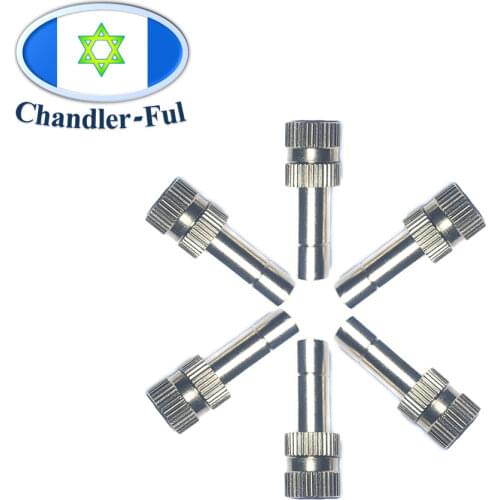 10 pcs Quick Pushing Nozzles Nickeled Fogging Spray Sprinkler Misting Garden Nozzle For Misting Cooling System 1/4" inch