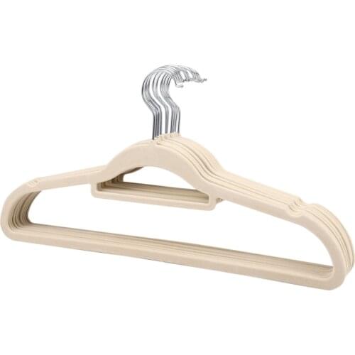 10 Pcs Flocking Hanger Non-Slip Plastic Flocking Velvet Coat Flocked Custom Hanger Seamless Drying Rack