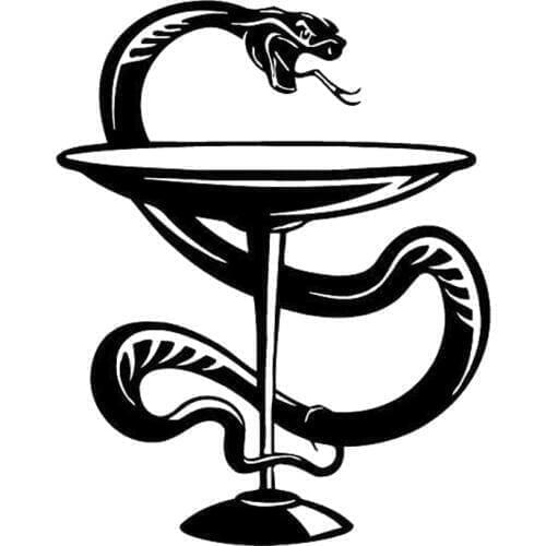 13.7cm*17.2cm Medicine Symbol Snake Car Sticker Motorcycle Vinyl Decal Black/Silver S3-6379