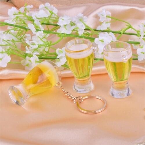 4pcs/pack Big size 3D Resin Alcohol Beer Charms Earring Keychain Ring Jewlery Findings