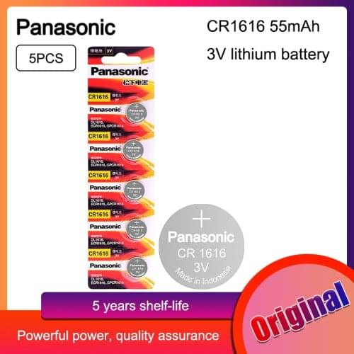5PCS Panasonic CR1616 CR 1616 3V Lithium Batteries Button Cell Coin DL1616 BR1616 ECR1616 KCR1616 5021LC L11 L28 For Toys Watch