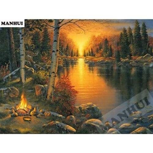 Diamond Embroidery Diy Diamond Painting Cross Stitch Kits Diamond Mosaic Sunset scenery Full Square Diamond Embroidery CS287