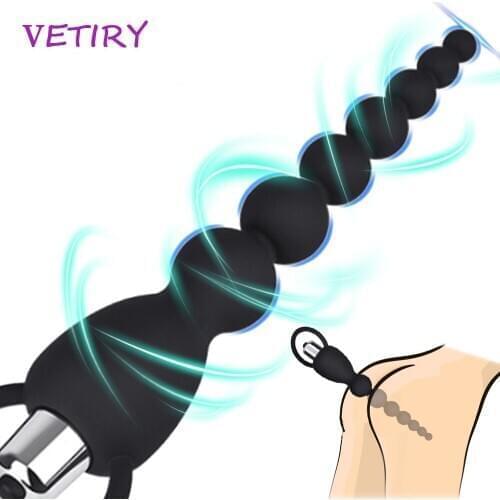 Long Anal Bead Vibrator Butt Plug Prostate Massager Sex Toys for Women Men Masturbation Dildo Vibrator Clitoris Stimulator