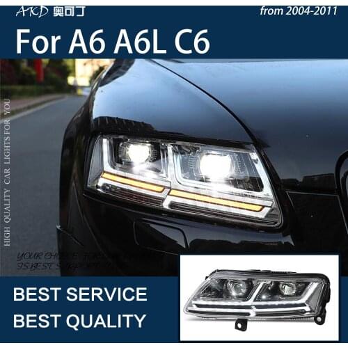 AKD Car Styling for Audi A6 2004-2011 A6L LED Headlight All new design Head Lamp Low Beam High Beam ALL LED Accessories
