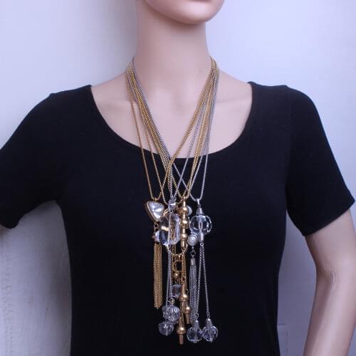 Bijuterii Joyas Fashion Stainless Steel Jewelry Silver Color For Woman 640mm Long Newest Sweater Chain Necklace NEIZBSBA