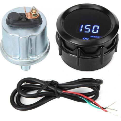 2in 52mm 12V 0.3A Digital Oil Pressure Gauge LED Pressure Measuring Gauge 1/8NPT 0~150PSI Plastic+Metal