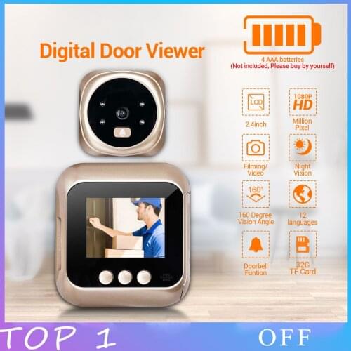 2.4 inch Color Camera Night video peephole for door 160 Degree Door Eye doorbell Electronic Peephole Door Bell Wireless doorbell