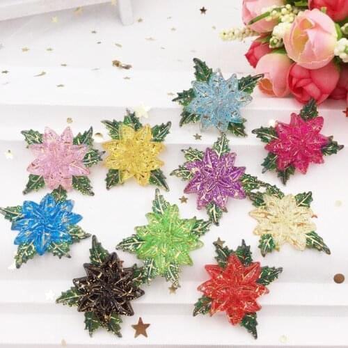 10pcs Resin Colourful Flower Gem Flatback Rhiestone Applique DIY Wedding Scrapbook 2 Hole Ornament Craft SF768