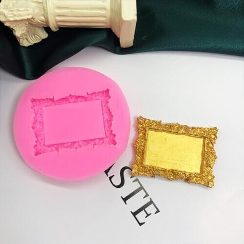 European style small photo frame fondant molds dried pace cake making tools hand glue mold soap mold Chocolate Mould