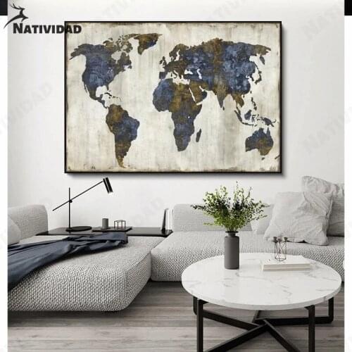 World Map Canvas Painting Room Decor Abstract Art Print Poster Nordic Fashion Living Room Bedroom Home Decoration Wall Sticker
