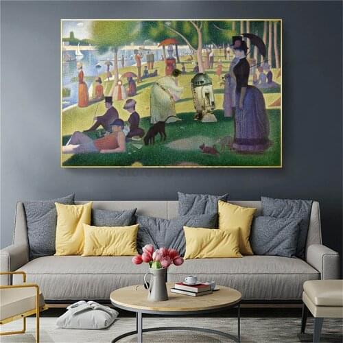 Georges Seurat Sunday Afternoon La Grande Jatte Canvas Prints Picture Paintings For Living Room Poster On The Wall Home Decor