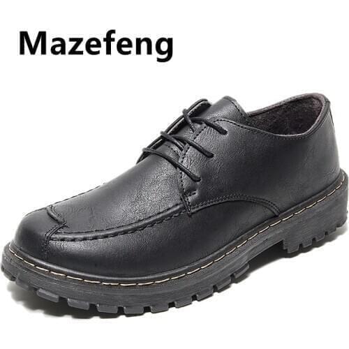 Mazefeng 2021 High Quality Patent Leather Shoes Men Flats Fashion Mens Casual Shoes Brand Man Soft Comfortable Lace Up Black