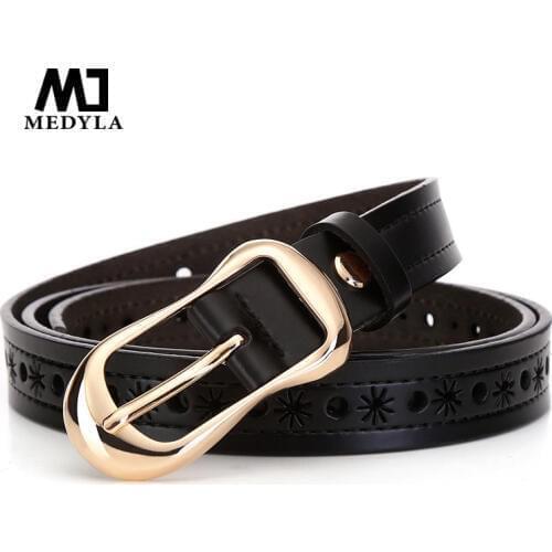 MEDYLA Womens strap casual all-match Women brief genuine leather belt women strap pure color belts Top quality jeans belt L04