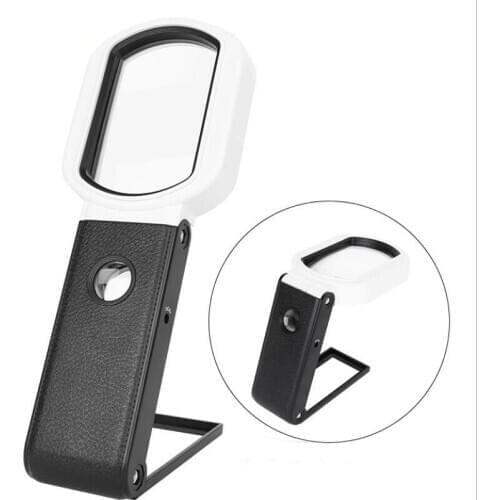 10X LED USB Desktop Table Lamp Reading Magnifying Glass LED Mobile Phone Repair Hand-held Magnifier Loupe with 7 Lamps