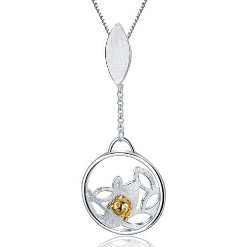 Lotus Fun Real 925 Sterling Silver Handmade Fine Jewelry Ladybird Beetle Design Pendant without Necklace Acessorios for Women