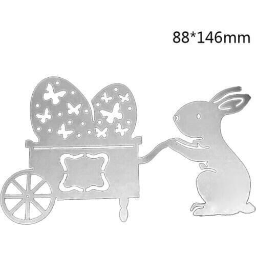 Easter Bunny Cart Metal Cutting Dies Stencil Scrapbooking DIY Album Stamp Paper E7CB