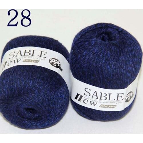 Sale 2*50gr Super Soft Pure Sable Cashmere Wrap Shawls Hand Knit Wool Crochet Yarn 243-28 Navy Black
