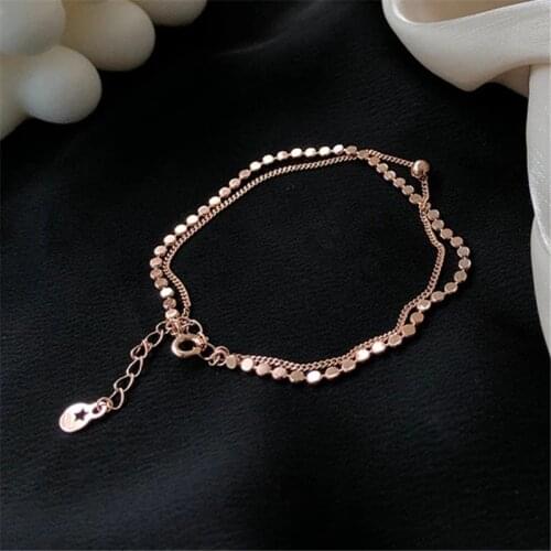 Adjustable 925 Sterling Silver Double layer Round Bead Charm Bracelet For Women Fashion Christmas Party Jewelry sl189
