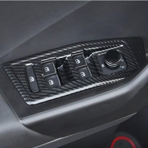 SBTMY ABS carbon fiber decorative frame Automobile glass lifting panel For Volkswagen T-ROC T ROC 2018 Accessories