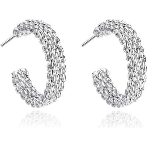 BABYLLNT Fashion 925 Silver Earring For Women Round Stud Earring Christmas Gift Party Wedding Jewelry Free Shipping Gift