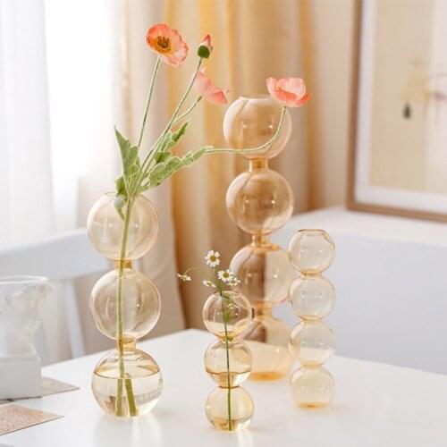 Nordic Plant Glass Vases INS Table Decor Crystal Flower Vase Terrarium Hydroponic Home Decoration Wedding Decorative Vases Gifts