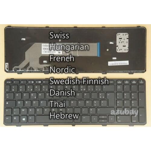 Swiss Hungarian French Nordic Swedish Norwegian Danish Thai Hebrew Keyboard for HP Probook 450 G0 G1 G2, 455 G1 G2, 470 G0 G1 G2