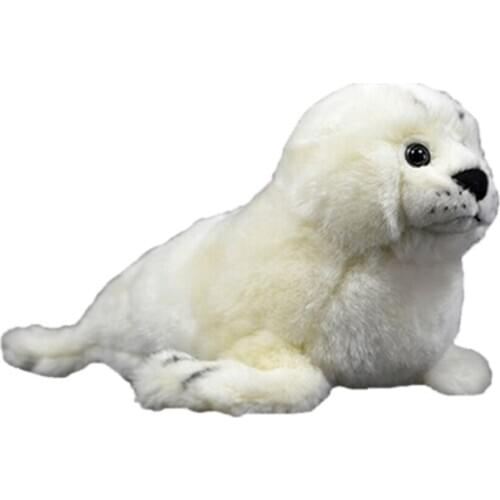 Cute Greenland white seal doll handcrafted simulation white seal plush model simulation marine animal plush toy 33cm