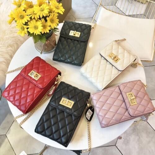 Genuine Leather crosbody bags for women Fashion Diamond Lattice messenger bag ladies hand bags Small Phone Bag Mini Handbag