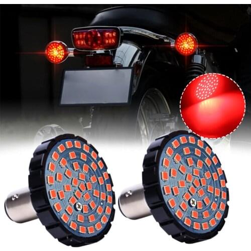2PCS P21W 1156 P21/5W 1157 White Amber Brilliant Red 48 SMD LED Switchback DRL&Turn Signal Tail Lights Bulbs For Harley Davidson