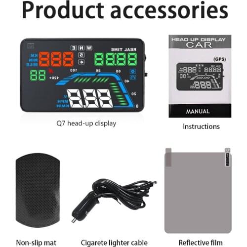 Universal Q7 HUD OBD2 Car Head Up Display LED Windscreen Projector OBD Data Scanner Speed Fuel Warning Alarm Diagnostic Tool