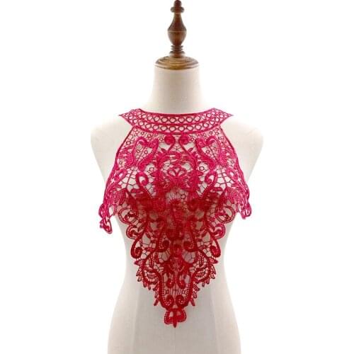 Wine red Blue Water-Soluble Lace Patches Collar DIY Dress Sewing Accessoires
