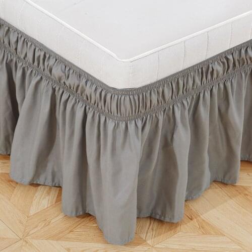 Wrap Around Bed Skirt Queen King Size White Bed Skirts Light Grey Dust Bed Skirt Solid Hotel Quality Ruffles for Decoration