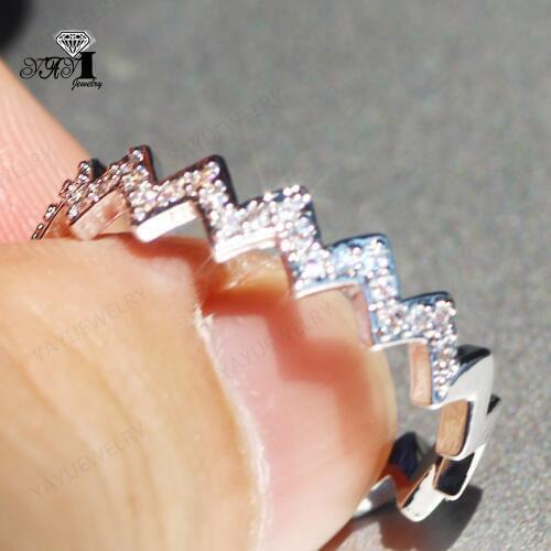 YaYI Jewelry Fashion Princess Cut 2.6CT White Zircon Silver Color Engagement Rings wedding Lover Rings Party Rings 1081