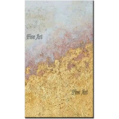 Gold Acrylic Painting Abstract Wall Decoration Canvas Art 100% Hand-painted Golden Wall Art Hanging Oil Painting Unframed Pieces
