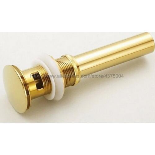Gold Brass Bathroom basin Pop Up Drain Bath Strainer Drain With Overflow Products/Accessories Nsd023