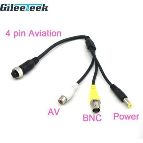 10pcs/lot 4-pin Aviation to BNC Adapter Cable 4pin Aviation Head to Audio/Video Power Extension Cable DVR camera Adapter cable