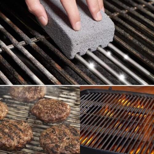 2pcs Barbecue Cleaning Small Gray Bricks Barbecue Pumice Household Outdoor Bbq Barbecue Cleaning Tool Brush