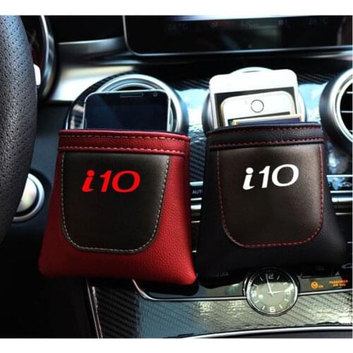 For Hyundai I10 PU Leather Car Organizer Car Air Vent Car Phone Bag