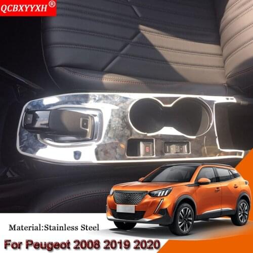 Car Styling Car Interior Gear Box Decorative Frames Sequins Cover Sticker Car Protection Accessories For Peugeot 2008 2019 2020