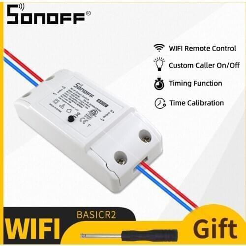 Sonoff Basic R2 Sonoff Switch WiFi Wireless DIY Module Remote ON/OFF Timing For Smart Home Automation Works with Alexa