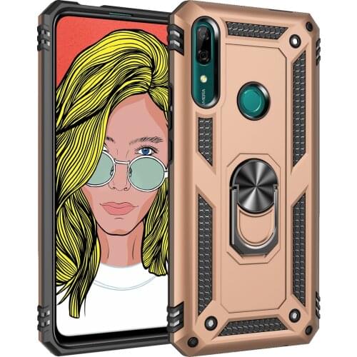 Armor Shockproof Phone Case For Huawei P Smart 2019 2020 2021 Car Magnet Finger Ring Holder Stand P Smart PRO 2019 Z S Cover