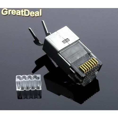 Cat7 Cat6a Cat6 RJ45 connector Cat 7 network connector rj45 plug metal shielded RJ45 Connectors ethernet cable HY1552