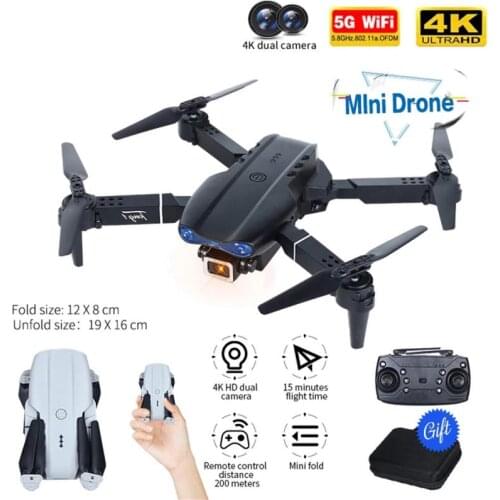 E99 PRO Drone 4K HD Dual Camera GPS WiFi FPV Foldable Automatic Return Professional Aerial Drone PK F11 Drone Helicopter Toys