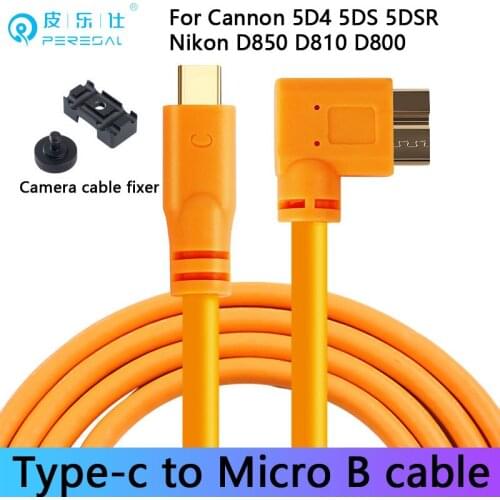 Type-c to Micro B Digital camera cable 3.0 data cable for MacBook connect to Cannon 5D4 5DS 5DSR NikonD850 D810 D800 D5 camera