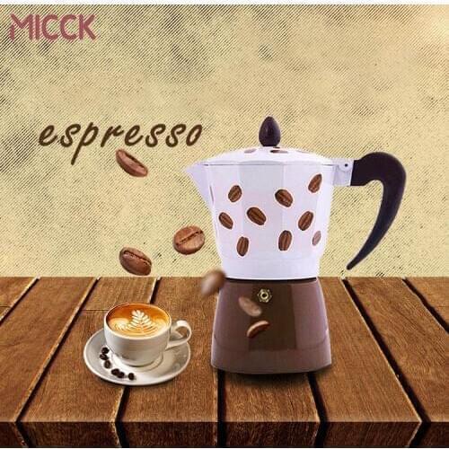 MICCK Mocha Coffee Maker Aluminum Mocha Pot Espresso Percolator Pot Gas Stove Heating Coffee Pot Italian Maker Barista Tools