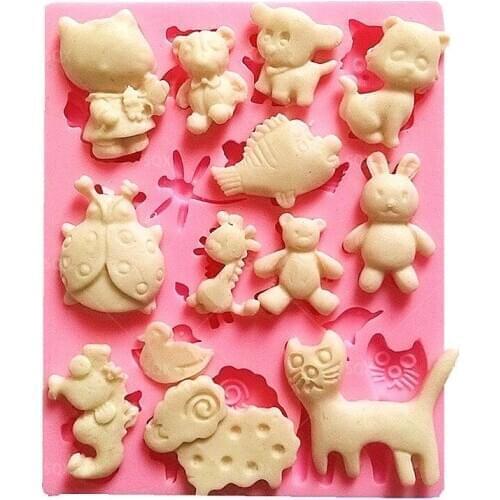 Animal Collection Shaped Silicone Mold Fondant Mould Cake Decorating Baking Tools Kitchen Accessories SQ14121