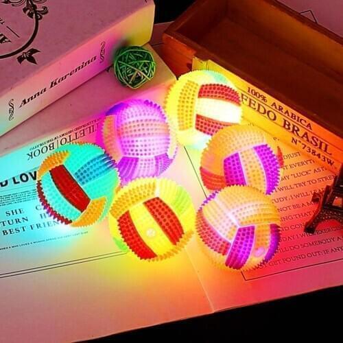 Colorful Luminous Flashing Squeeze Sounding Stress Relief Bouncy Ball Kids Toy Massage Ball Pain Relief Stress Massager